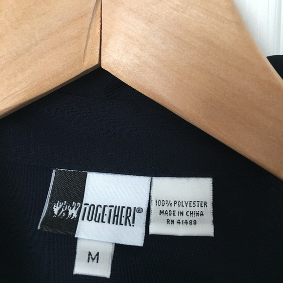 TOGETHER! Navy Button Down Country Shirt M 🐎 - Picture 5 of 6